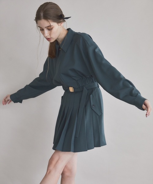 REDYAZEL（レディアゼル）の「【セットアップ可能】ベルト付きプリーツショートスカート（スカート・レディース・グレー/ボルドー/グリーン・SMALL/MEDIUM）」の22枚目の写真