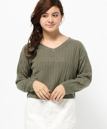 one after another NICE CLAUP | 【mer1月号掲載 ナイスクラップ】ワイドリブＶネックニット(ニット/セーター)