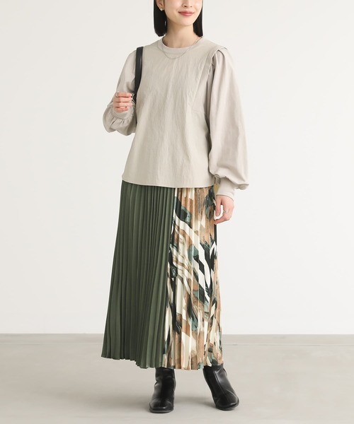 n'OrLABEL（ノアールレーベル）の「『切り替えプリーツスカート』（スカート・レディース・ブラック/カーキ/ネイビー・FREE）」の7枚目の写真