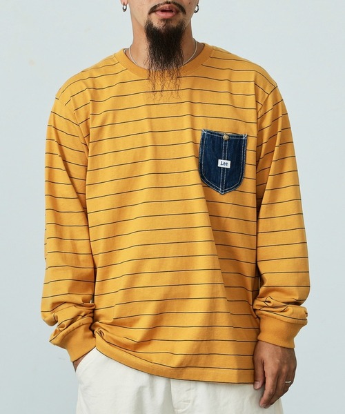 Lee（リー）の「Lee/リー デニムポケット 長袖Tシャツ（Tシャツ/カットソー・メンズ・ホワイト/ブラック/ネイビー/マスタード/ホワイト系その他・SMALL/MEDIUM/LARGE/X-LARGE）」の5枚目の写真