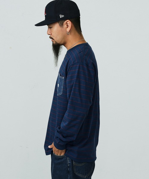 Lee（リー）の「Lee/リー デニムポケット 長袖Tシャツ（Tシャツ/カットソー・メンズ・ホワイト/ブラック/ネイビー/マスタード/ホワイト系その他・SMALL/MEDIUM/LARGE/X-LARGE）」の12枚目の写真