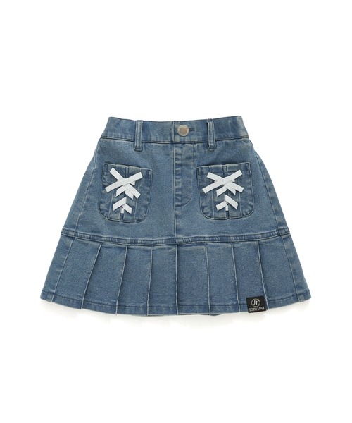 JENNI love（ジェニィラブ）の「【ストレッチ・ウエスト調整可】レースアップすそブリーツ切替スカパン（その他パンツ・キッズ・ネイビー/ブルー/チャコールグレー/ブラック・130cm/140cm/150cm/160cm）」の16枚目の写真