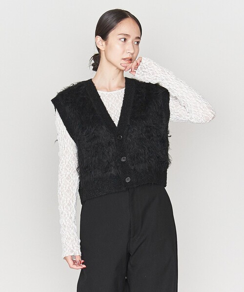 ASTRAET（アストラット）の「＜ASTRAET＞シャギー Vネックベスト（ベスト・レディース・グレー/ブラック・FREE）」の7枚目の写真
