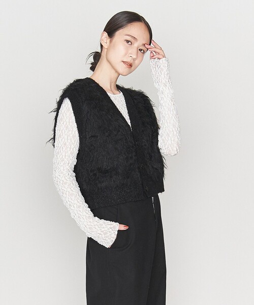 ASTRAET（アストラット）の「＜ASTRAET＞シャギー Vネックベスト（ベスト・レディース・グレー/ブラック・FREE）」の8枚目の写真
