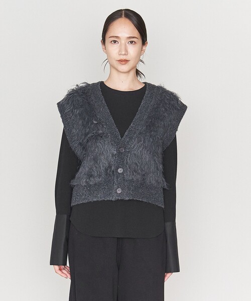 ASTRAET（アストラット）の「＜ASTRAET＞シャギー Vネックベスト（ベスト・レディース・グレー/ブラック・FREE）」の11枚目の写真