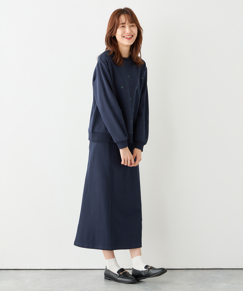Petit Honfleur(プチオンフルール)の「リボン刺しゅうプルオーバー(Tシャツ/カットソー・レディース・グレー/ネイビー・M/L)」の14枚目の写真