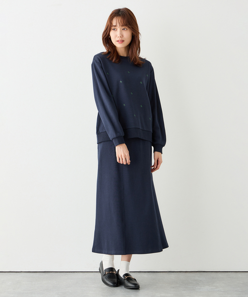 Petit Honfleur(プチオンフルール)の「リボン刺しゅうプルオーバー(Tシャツ/カットソー・レディース・グレー/ネイビー・M/L)」の16枚目の写真