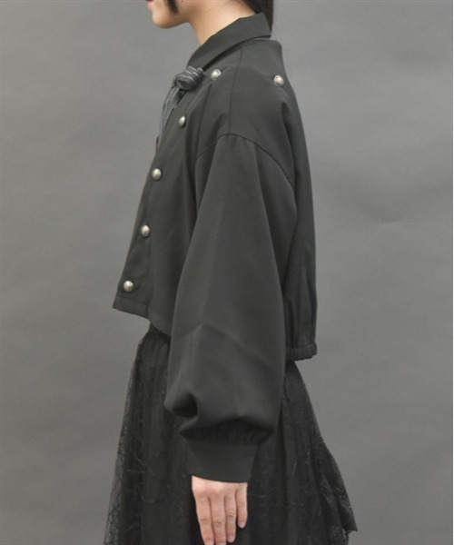 axes femme POETIQUE（アクシーズファムポエティック）の「連ボタンデザインブルゾン（ブルゾン・レディース・ブラック/グレー/ネイビー・MEDIUM）」の4枚目の写真