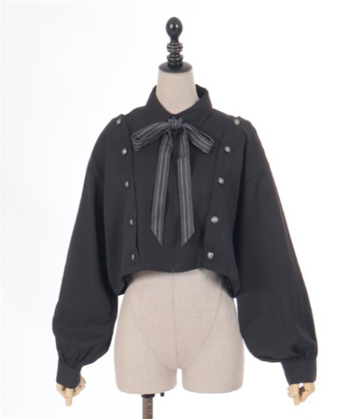 axes femme POETIQUE（アクシーズファムポエティック）の「連ボタンデザインブルゾン（ブルゾン・レディース・ブラック/グレー/ネイビー・MEDIUM）」の6枚目の写真