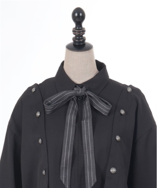 axes femme POETIQUE（アクシーズファムポエティック）の「連ボタンデザインブルゾン（ブルゾン・レディース・ブラック/グレー/ネイビー・MEDIUM）」の9枚目の写真