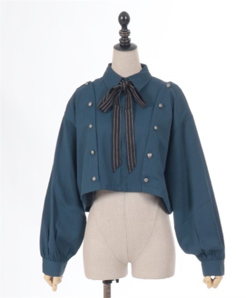 axes femme POETIQUE（アクシーズファムポエティック）の「連ボタンデザインブルゾン（ブルゾン・レディース・ブラック/グレー/ネイビー・MEDIUM）」の15枚目の写真