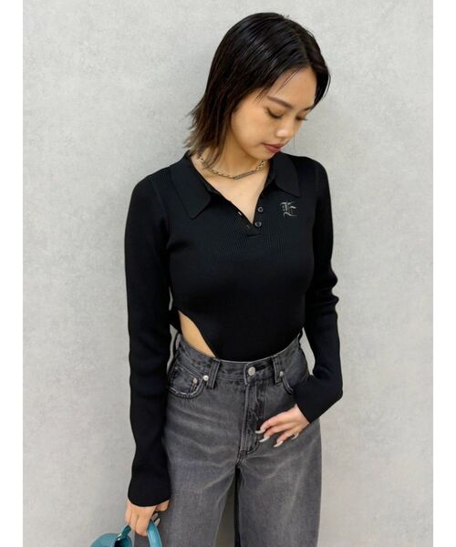 EVRIS（エヴリス）の「ロゴリブニットボディースーツ（ニット/セーター・レディース・ホワイト/グレー/ブルー/ブラック・FREE）」の19枚目の写真