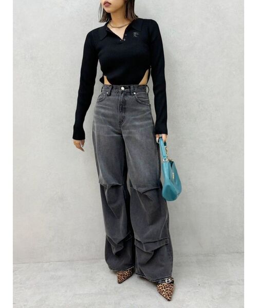 EVRIS（エヴリス）の「ロゴリブニットボディースーツ（ニット/セーター・レディース・ホワイト/グレー/ブルー/ブラック・FREE）」の21枚目の写真