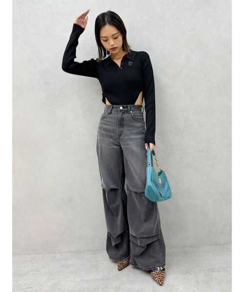 EVRIS（エヴリス）の「ロゴリブニットボディースーツ（ニット/セーター・レディース・ホワイト/グレー/ブルー/ブラック・FREE）」の22枚目の写真