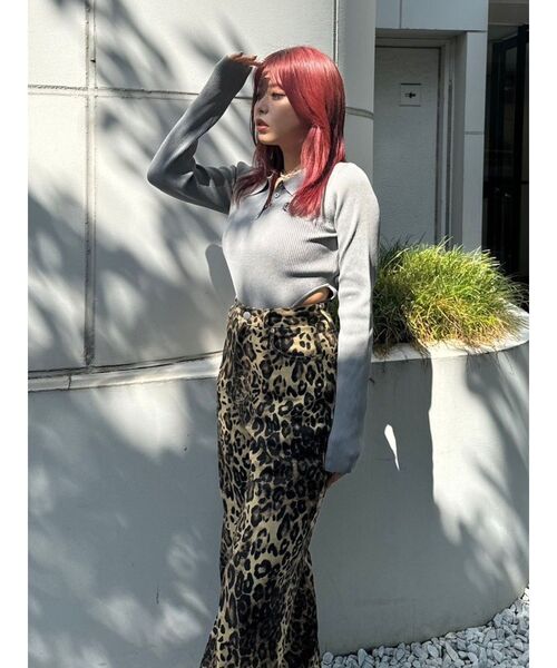 EVRIS（エヴリス）の「ロゴリブニットボディースーツ（ニット/セーター・レディース・ホワイト/グレー/ブルー/ブラック・FREE）」の6枚目の写真