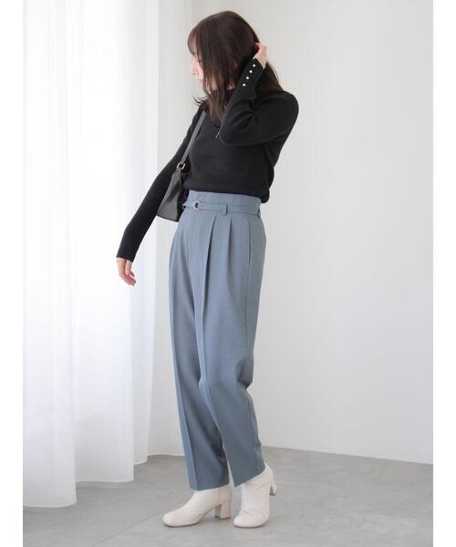 Te chichi TERRASSE（テチチテラス）の「ベルト付テーパードパンツ（その他パンツ・レディース・ブラック/モカ/ブルー・F）」の19枚目の写真