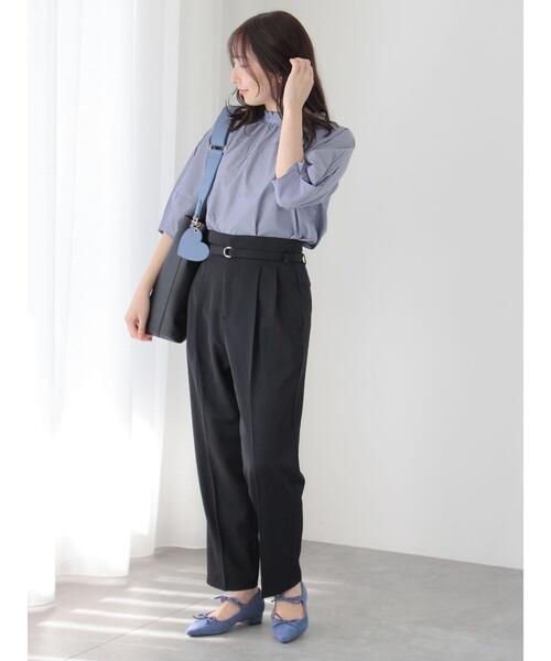 Te chichi TERRASSE（テチチテラス）の「ベルト付テーパードパンツ（その他パンツ・レディース・ブラック/モカ/ブルー・F）」の5枚目の写真