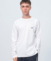 Champion ワンポイントロゴ クルーネック 長袖 Tシャツ