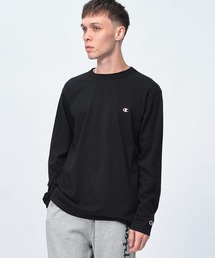 Champion ワンポイントロゴ クルーネック 長袖 Tシャツ