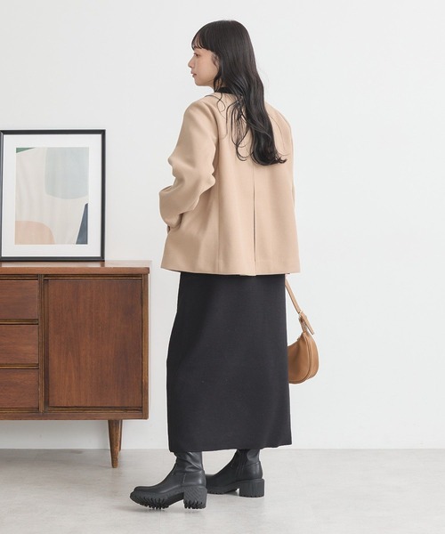 earth music&ecology(アースミュージックアンドエコロジー)の「2Wayフードショートコート(ダッフルコート・レディース・ベージュ/ブラック/アイボリー・L/M)」の18枚目の写真