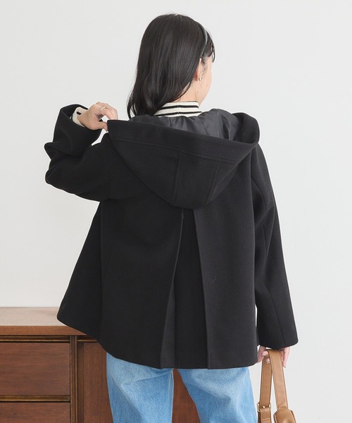 VACHEMENT│2wayフーデッド ショートコート ノーカラー ブラック VACHEMENT│2wayフーデッド ショートコート ノーカラー ブラック