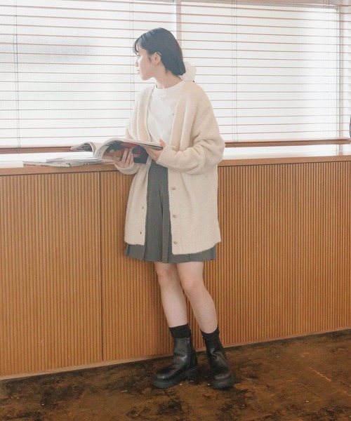 GLOBAL WORK（グローバルワーク）の「ラメシャギーミドルカーディガン/AND YUA ANY/115782（カーディガン/ボレロ・キッズ・アイボリー/グレー・160cm/150cm）」の13枚目の写真