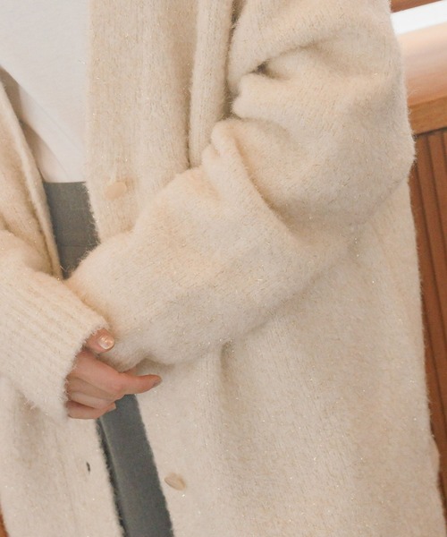 GLOBAL WORK（グローバルワーク）の「ラメシャギーミドルカーディガン/AND YUA ANY/115782（カーディガン/ボレロ・キッズ・アイボリー/グレー・160cm/150cm）」の20枚目の写真