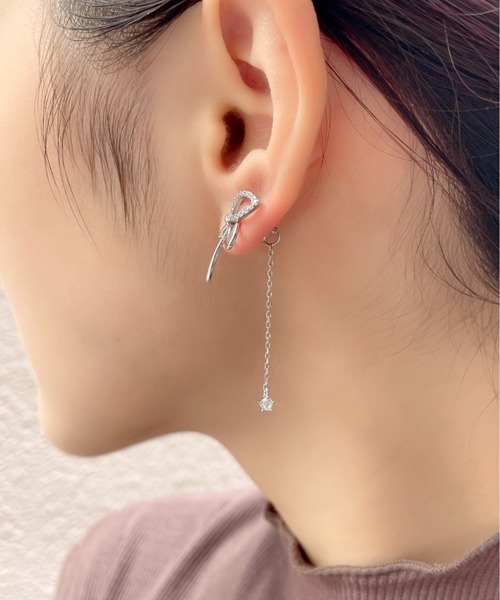 ciite'(シーテ)の「フラワーチェーン ドロップバックキャッチ ピアス (両耳用)(ピアス(両耳用)・レディース・シルバー/ゴールド・FREE)」の1枚目の写真
