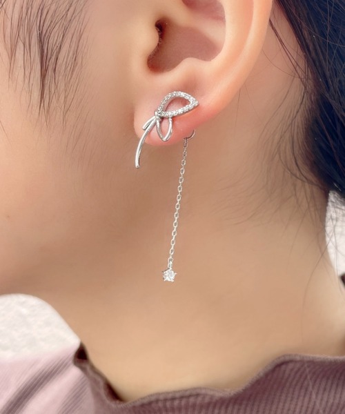 ciite'(シーテ)の「フラワーチェーン ドロップバックキャッチ ピアス (両耳用)(ピアス(両耳用)・レディース・シルバー/ゴールド・FREE)」の5枚目の写真