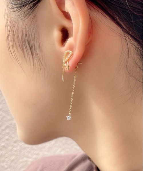 ciite'(シーテ)の「フラワーチェーン ドロップバックキャッチ ピアス (両耳用)(ピアス(両耳用)・レディース・シルバー/ゴールド・FREE)」の6枚目の写真