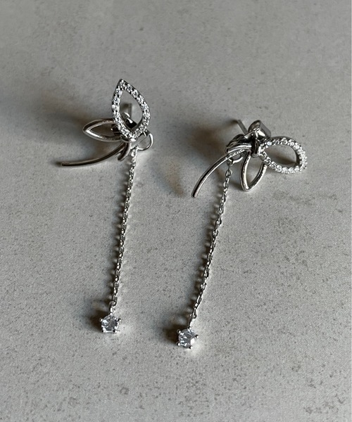 ciite'(シーテ)の「フラワーチェーン ドロップバックキャッチ ピアス (両耳用)(ピアス(両耳用)・レディース・シルバー/ゴールド・FREE)」の8枚目の写真