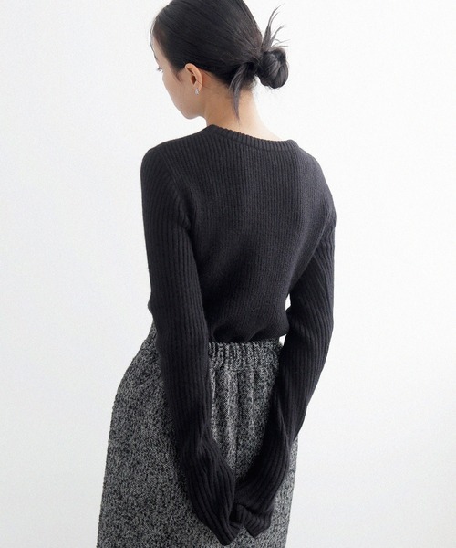 LIAN（リアン）の「ビスチェデザインリブニットトップス（ニット/セーター・レディース・アイボリー/ブラック/グレー/モカ/レッド・FREE）」の8枚目の写真