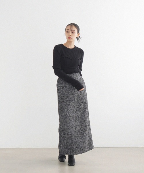 LIAN（リアン）の「ビスチェデザインリブニットトップス（ニット/セーター・レディース・アイボリー/ブラック/グレー/モカ/レッド・FREE）」の10枚目の写真