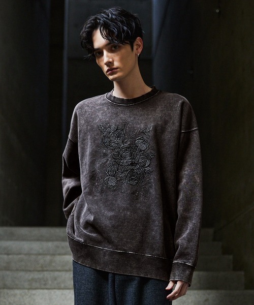 CLEL（クレイル）の「【CLEL】Heavyweight Embroidery Design Sweat/ヘビーウェイト 刺繍デザインスウェット（スウェット・メンズ・チャコールグレー/ブラック/ブラウン/ブラック系1/ブラック系/ホワイト系/グレー系・S/XS/L/M）」の19枚目の写真