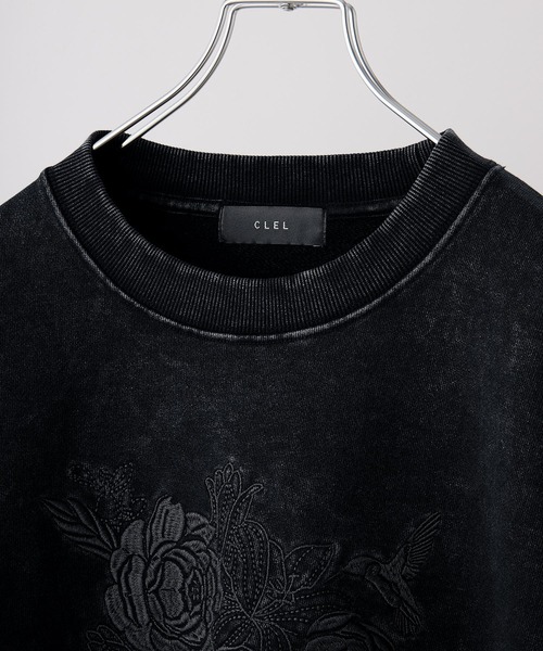 セール】【CLEL】Heavyweight Embroidery Design Sweat/ヘビーウェイト