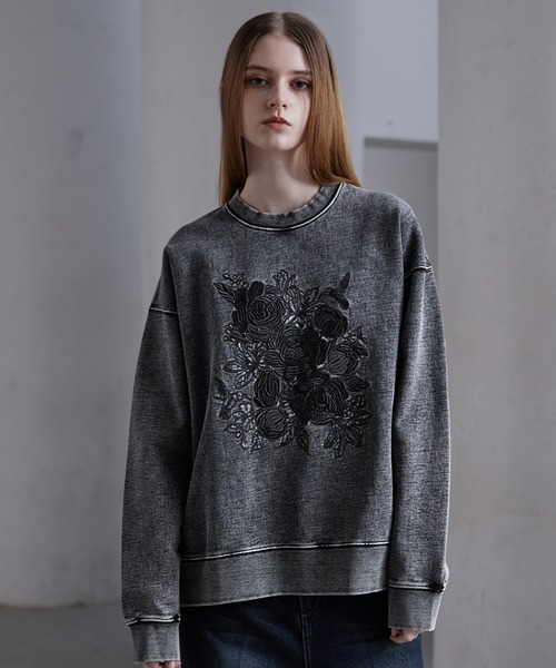 ぶ*こ様 アルベロベロ　刺繍デザイン グレー 長袖 トレーナー ぶ*こ様 アルベロベロ 刺繍デザイン グレー 長袖 トレーナー