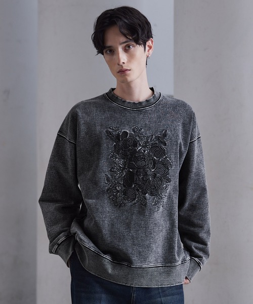 セール】【CLEL】Heavyweight Embroidery Design Sweat/ヘビーウェイト