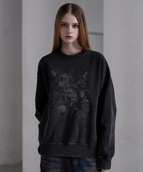 セール】【CLEL】Heavyweight Embroidery Design Sweat/ヘビーウェイト