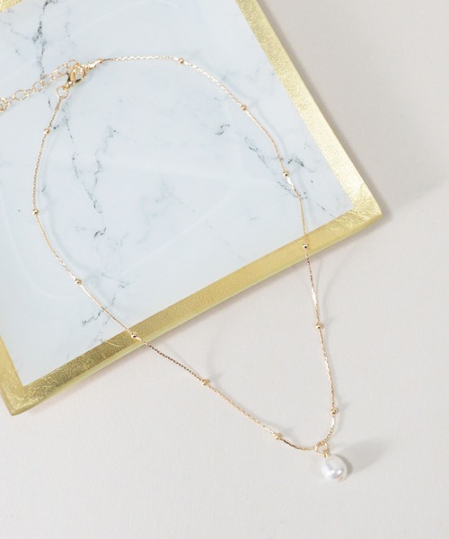 styiro（スタイロ）の「ニッケルフリー 一粒パールビーズネックレス（ネックレス・レディース・ゴールド/シルバー・FREE）」の13枚目の写真