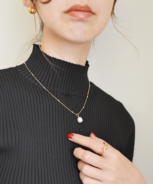 styiro（スタイロ）の「ニッケルフリー 一粒パールビーズネックレス（ネックレス・レディース・ゴールド/シルバー・FREE）」の8枚目の写真