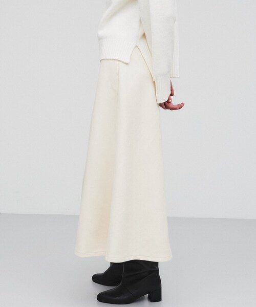 【セール】【手洗い可】レザーライクフレアロングスカート（スカート）｜cloenc（クロエンス）