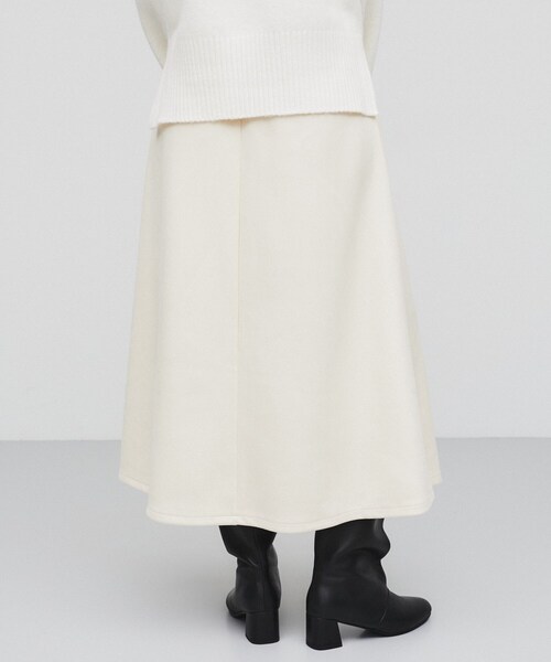 【セール】【手洗い可】レザーライクフレアロングスカート（スカート）｜cloenc（クロエンス）