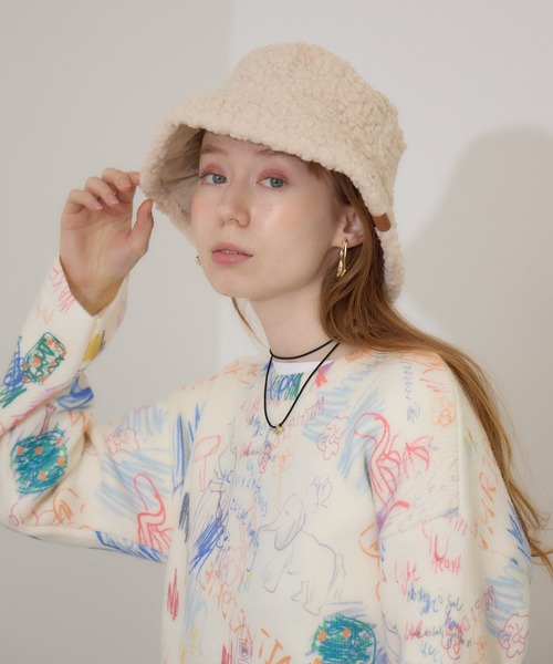 Paradise Picnic(パラダイスピクニック)の「もこもこリバーシブルハット(ハット・レディース・ベージュ/ホワイト/ブラック・FREE)」の19枚目の写真