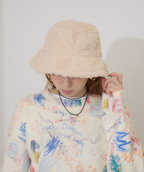 Paradise Picnic(パラダイスピクニック)の「もこもこリバーシブルハット(ハット・レディース・ベージュ/ホワイト/ブラック・FREE)」の21枚目の写真