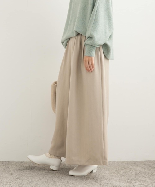 URBAN RESEARCH DOORS（アーバンリサーチドアーズ）の「メランジヘリンボーンギャザーワイドパンツ（その他パンツ・レディース・チャコールグレー/ベージュ・MEDIUM）」の3枚目の写真