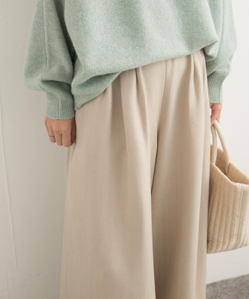 URBAN RESEARCH DOORS（アーバンリサーチドアーズ）の「メランジヘリンボーンギャザーワイドパンツ（その他パンツ・レディース・チャコールグレー/ベージュ・MEDIUM）」の4枚目の写真