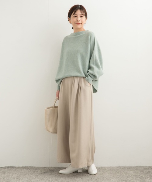 URBAN RESEARCH DOORS（アーバンリサーチドアーズ）の「メランジヘリンボーンギャザーワイドパンツ（その他パンツ・レディース・チャコールグレー/ベージュ・MEDIUM）」の6枚目の写真