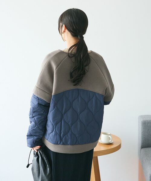 CRAFT STANDARD BOUTIQUE（クラフトスタンダードブティック）の「ダンボール×中綿ヨーク切替ジャケット（ブルゾン・レディース・杢グレー/モカ/アイボリー/ブラック・FREE）」の7枚目の写真