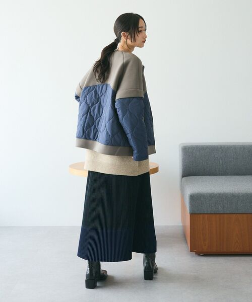 CRAFT STANDARD BOUTIQUE（クラフトスタンダードブティック）の「ダンボール×中綿ヨーク切替ジャケット（ブルゾン・レディース・杢グレー/モカ/アイボリー/ブラック・FREE）」の9枚目の写真