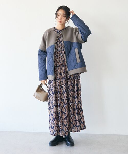 CRAFT STANDARD BOUTIQUE（クラフトスタンダードブティック）の「ダンボール×中綿ヨーク切替ジャケット（ブルゾン・レディース・杢グレー/モカ/アイボリー/ブラック・FREE）」の10枚目の写真